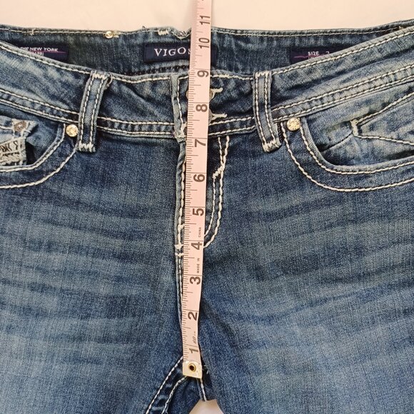 Vigoss Jeans The New York Capri Midrise Cropped Dark Wash Stretch Juniors Size 7 - Picture 13 of 14
